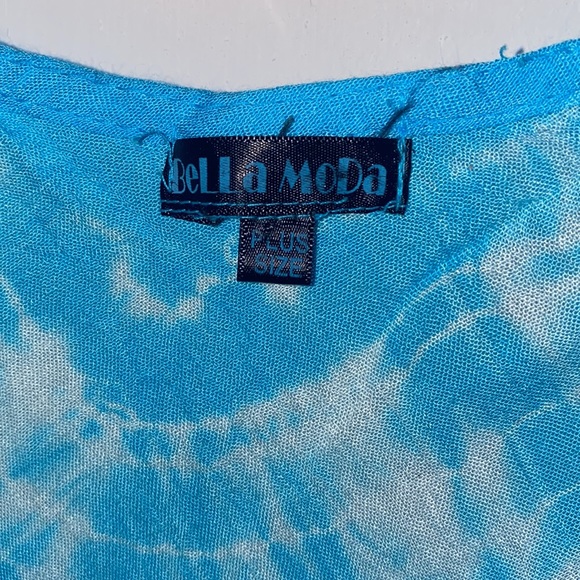 Beach/House Blue Floral Tie Dye Dress NWOT FREE SIZE - Picture 3 of 4